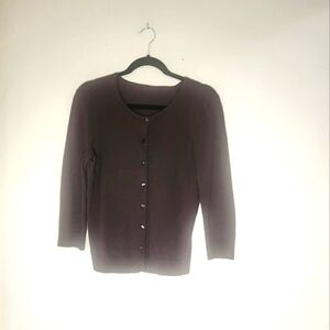 No Tag Brown 3/4 Sleeve Cardigan Fits Size S